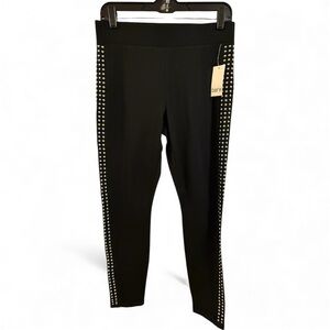 Bar III Black Leggings with Silver Studs down the legs
